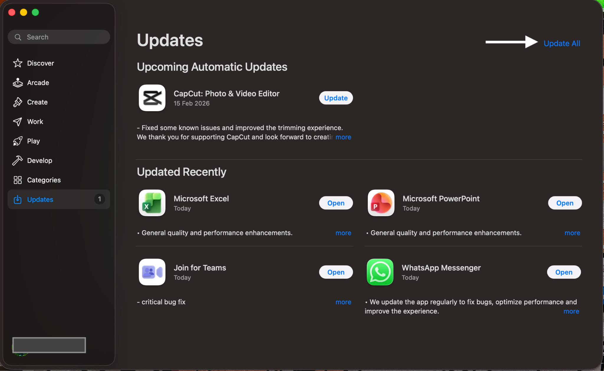 Update apps from the Mac’s App Store